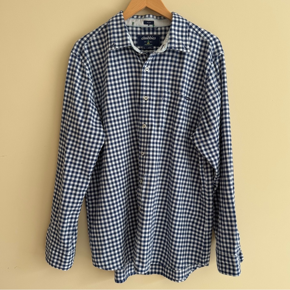 Chubbies Friday Button Up Long Sleeve Shirt Size L
